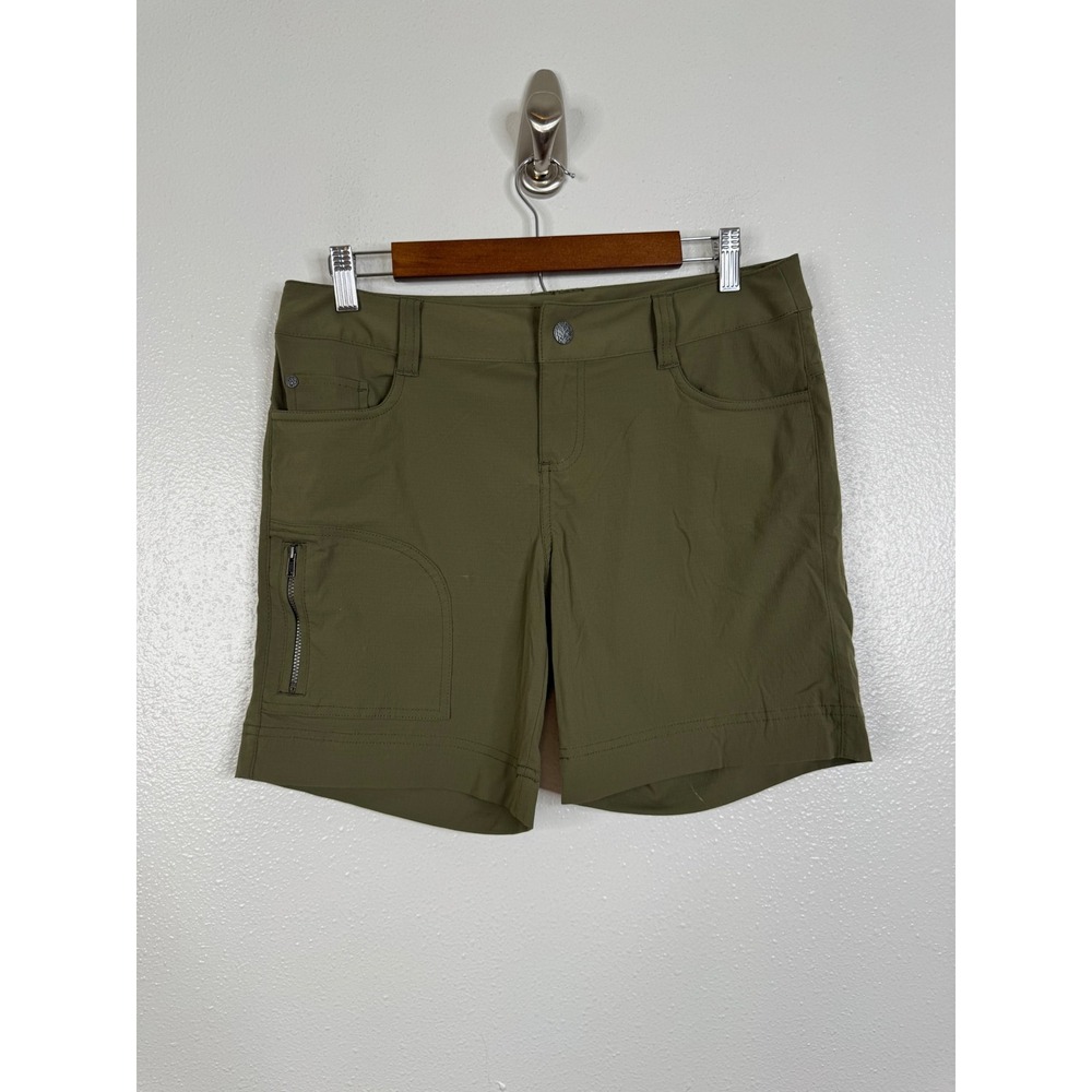 Prana Halle Shorts Womens 6 Olive Green Zion Stretch Hiking Outdoor Cargo